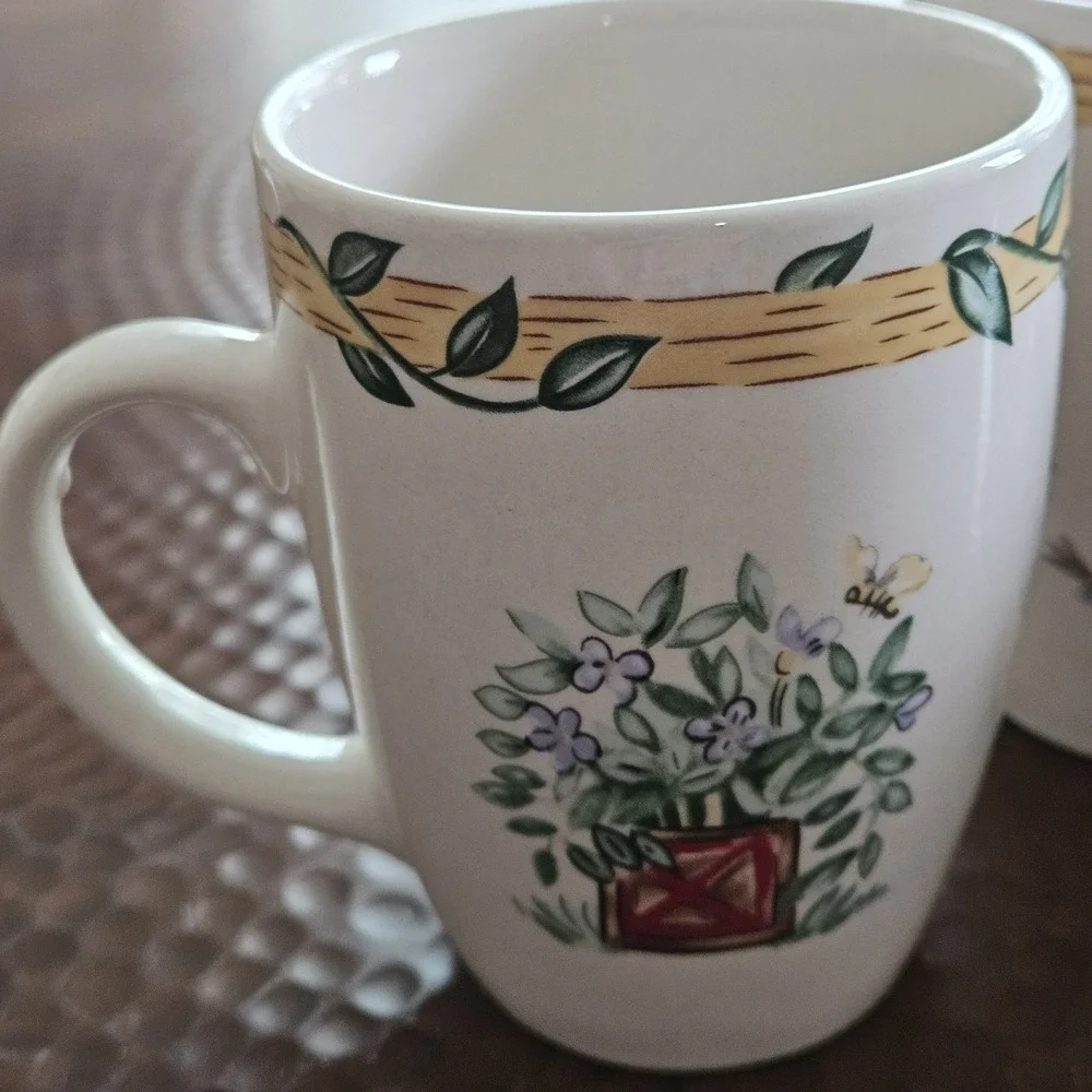 Thomson Pottery Birdhouse Coffee Mugs Set of 4 Farmhouse Cottagecore Replacement